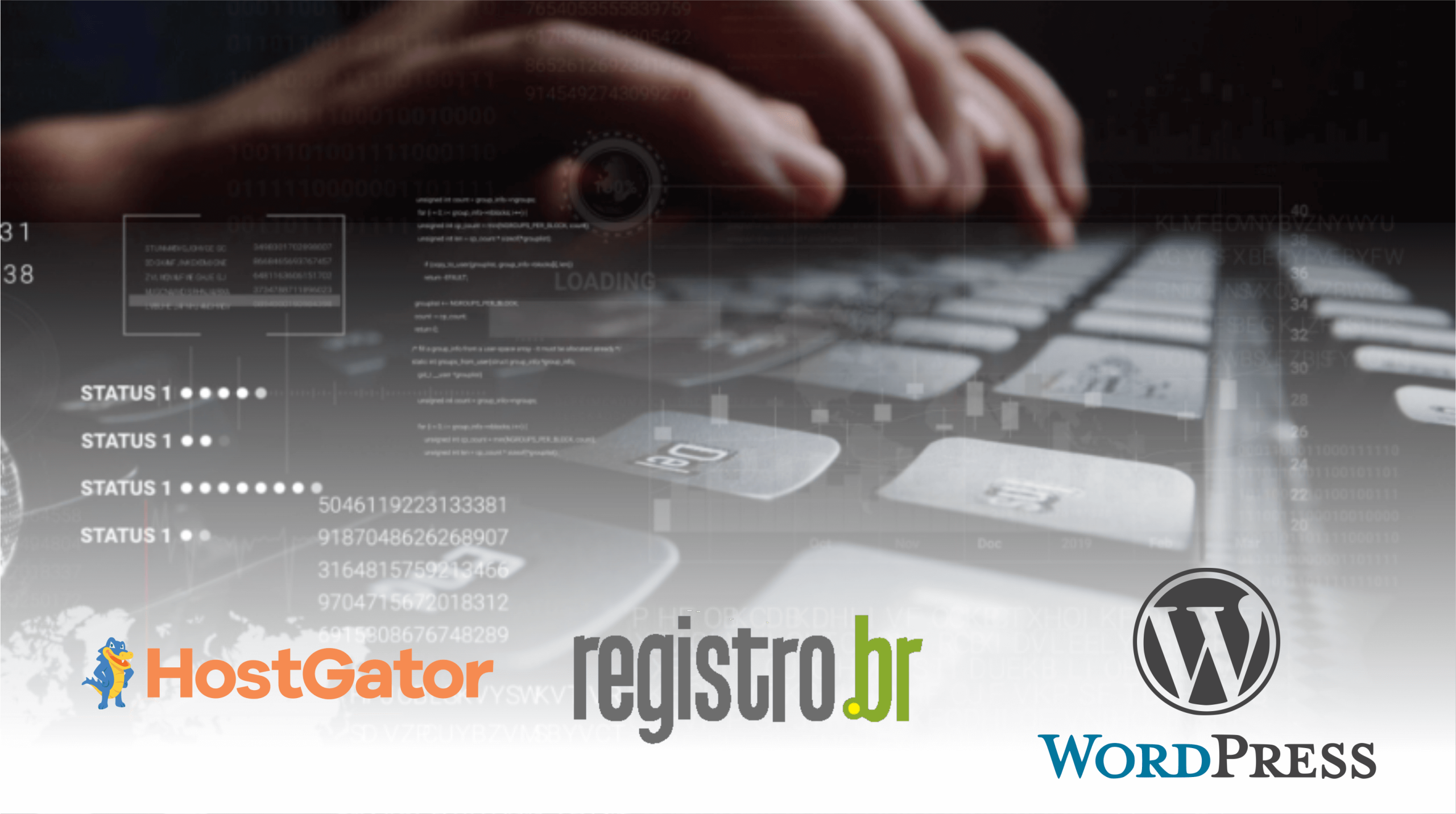 Imagem de mãos digitando um teclado de computador comprando domínio e hospedagem